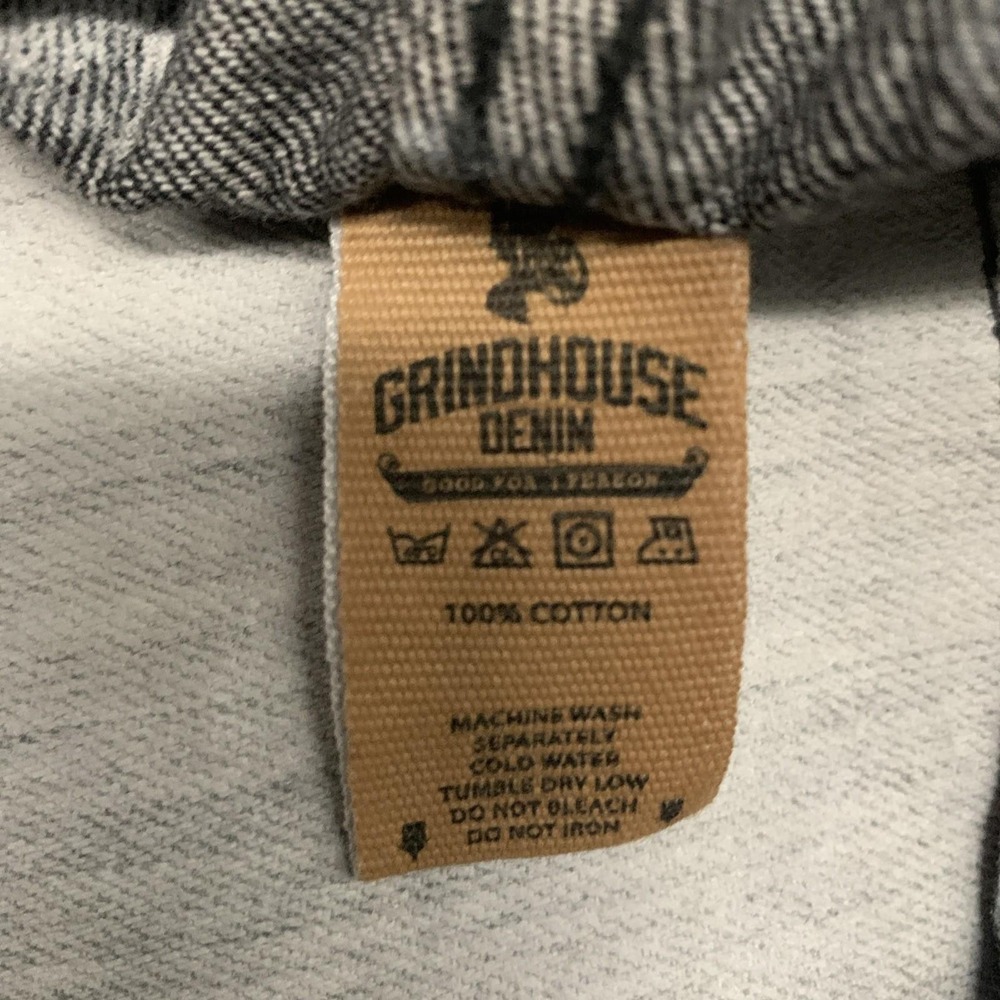Grindhouse Jeans 40 Smoke Gray Distressed Thrashed Stretch Grunge Skate Moto Y2k - Picture 8 of 9